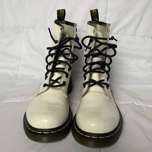 White Dr Martens Lace Up Boots